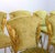 Elegant set of 6! gilded cobra barstools newly upholstered in a fresh lime green velvet fabric. The forged and gilded...