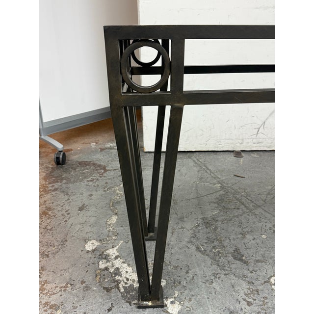 Custom Design Iron + Quartz Stone Console Table For Sale - Image 9 of 12