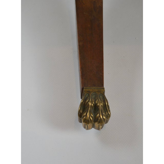 Regency Revival British Coffee Table with Brass Paw Feet, 1920s For Sale - Image 10 of 13