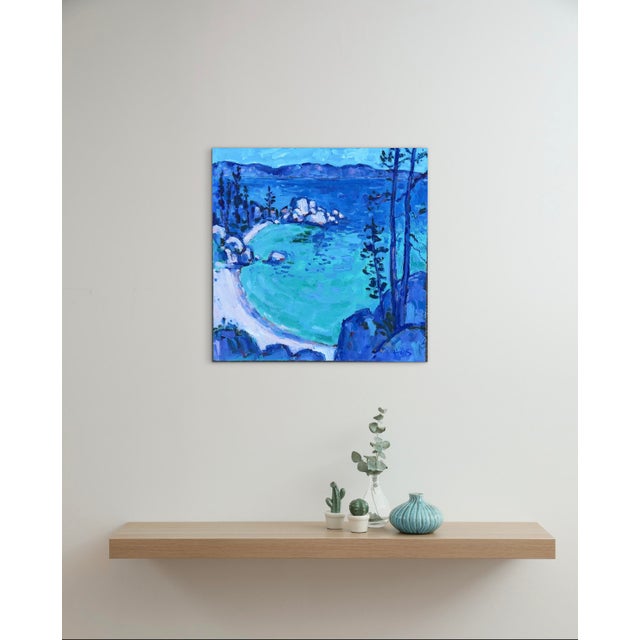 Lake Tahoe Blue - Contemporary Oil Painting Original For Sale - Image 9 of 10