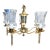 Vintage Brass Bouillotte Chandelier 5-Light Etched Glass Globes For Sale