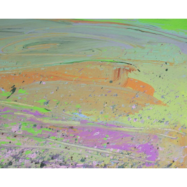 1980s “Edge of Forest” Abstract Acrylic on Paper Painting by Harry Hilson For Sale - Image 4 of 7