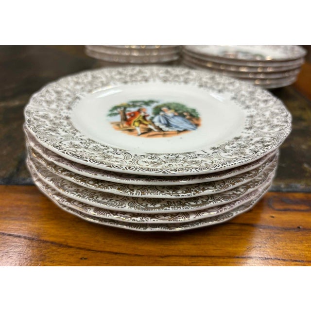 1940s Vintage Chantilly by Sebring Pottery Set - 22k Gold Filigree - 26-Piece For Sale - Image 5 of 14