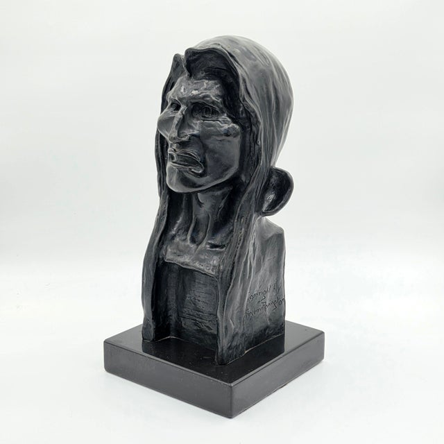 1970s After Frederic Remington the Savage Bronze Bust Sculpture 36/100 For Sale - Image 4 of 11