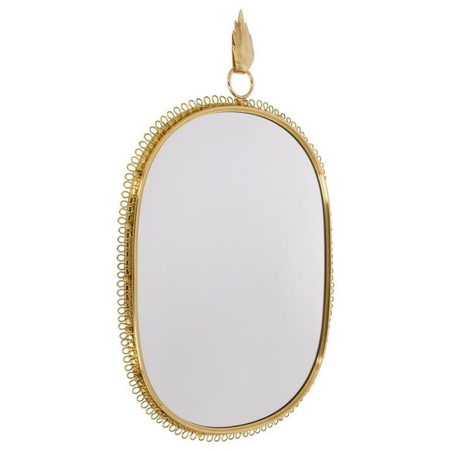 Mid-Century Brass Loop Wall Mirror with Hook by Josef Frank for Svenskt Tenn, 1960s For Sale - Image 9 of 9