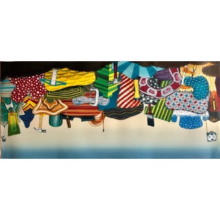 Tom Burckhardt, Color Lithograph Linocut Chine Collé "Workshop" Bright Modernist Pop Art, 2004 For Sale