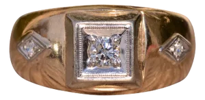 The Euclan: Gentleman's Antique Cocktail Ring with Diamonds