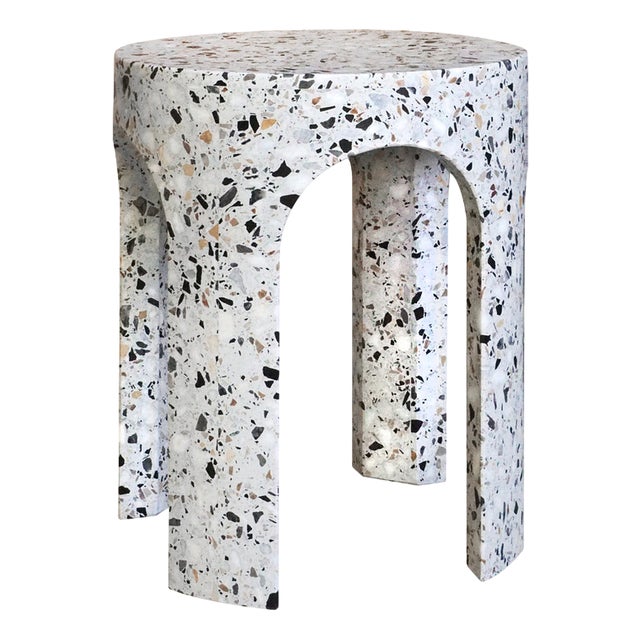 Small Marble White Terrazzo Table by Matteo Leorato For Sale