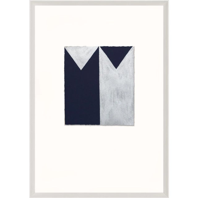 Blue Silver Abstract, No.4, Framed Artwork For Sale