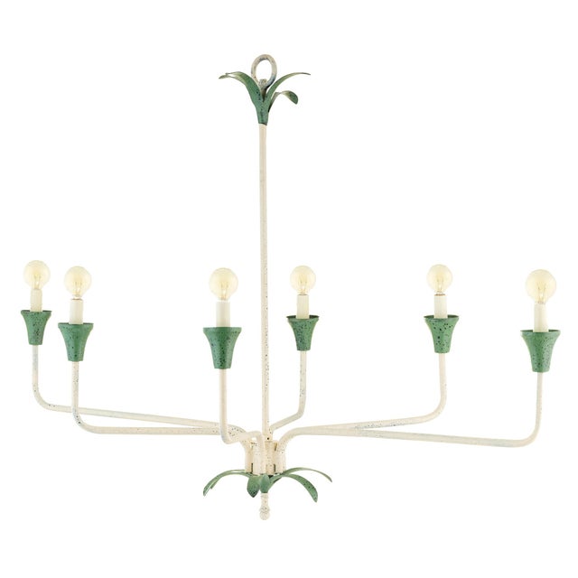 The Ava 6-Light Chandelier offers timeless lines and sculpted leaf accents. Paint in a single finish or add contrast with...