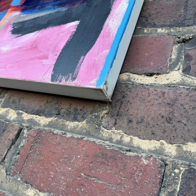 1980s Jerry Buckvar Large Colorful Abstract Painting For Sale - Image 5 of 12