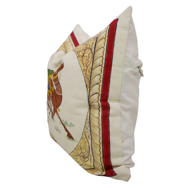 Art Deco Fabdivine Pure White Linen Handmade Animal Print Throw Pillow Covers 16x16 Inches- Oont For Sale - Image 3 of 5