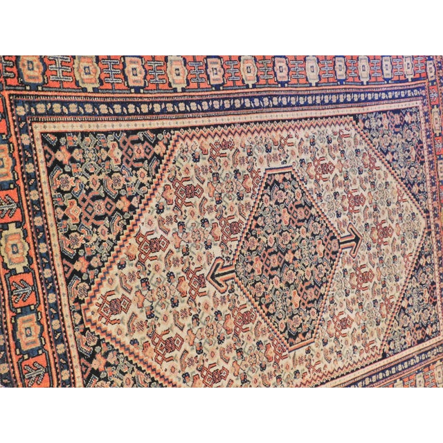 Textile Antique Persian Senneh Rug - 3'4"x 4'8" For Sale - Image 7 of 13