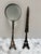 Vintage Eiffel Tower Patterned Pewter Letter Opener and Magnifying Glass, Set of Two For Sale - Image 10 of 10