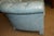 Vintage Drexel Aqua Blue Tufted / Buttoned Leather Chesterfield Loveseat Sofa For Sale - Image 13 of 18