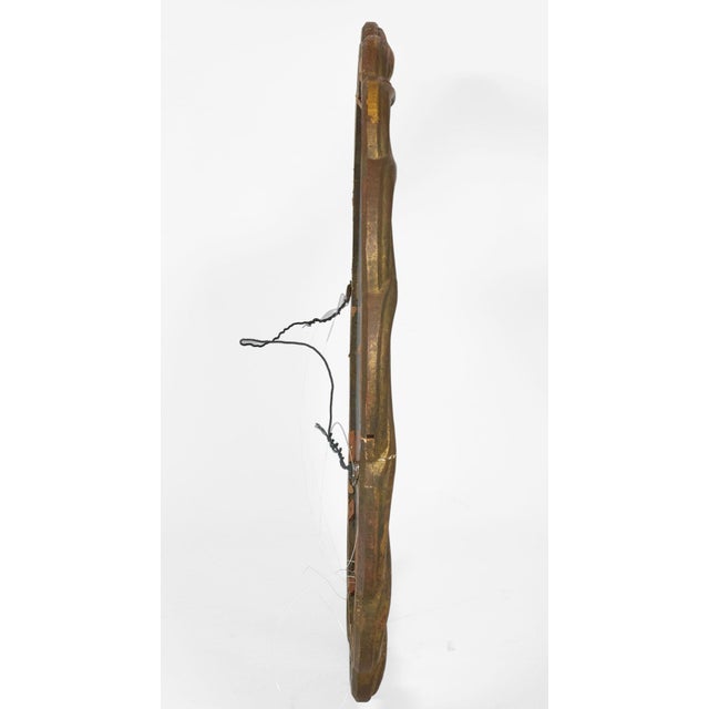 Mid-Century Modern 1950s Large Oval Giltwood Mirror For Sale - Image 3 of 4