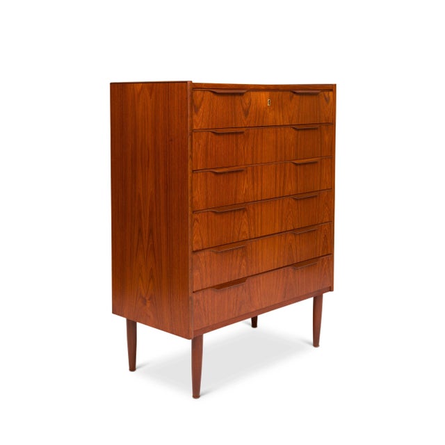 Mid-Century Modern Vintage 1960s Mid-Century Teak Tallboy Dresser For Sale - Image 3 of 9