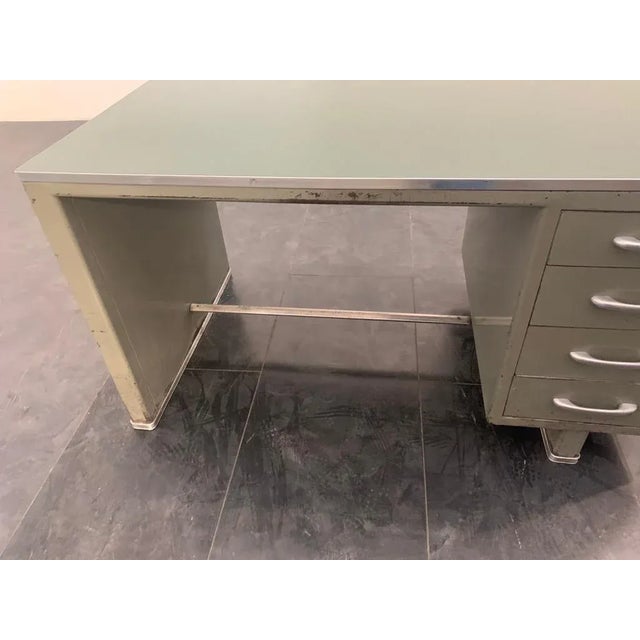 Metal Painted Aluminium Desk with Laminate Top from Carlotti, 1950s For Sale - Image 7 of 14