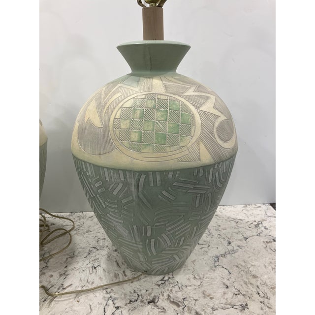 1980s Pair of Vintage California Lamps For Sale - Image 5 of 12