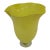 Vintage Citron Yellow Hand-Blown Art Glass Vase With Ruffled Rim For Sale