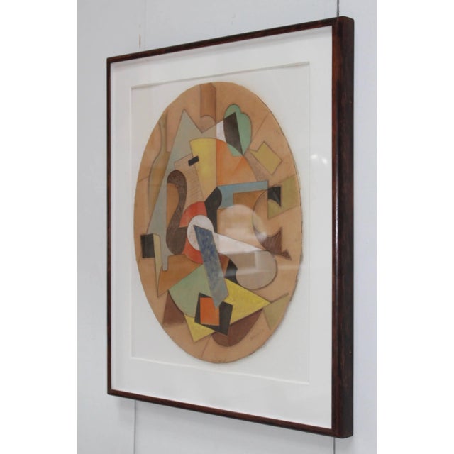 1960s modern abstract artwork. This piece was purchased in a gallery in Paris in 1981.