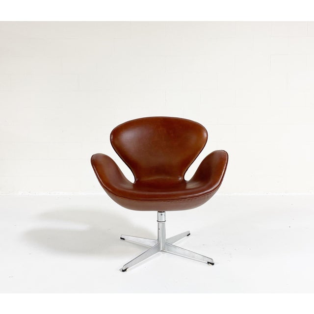 Arne Jacobsen Swan Chair In Leather Chairish
