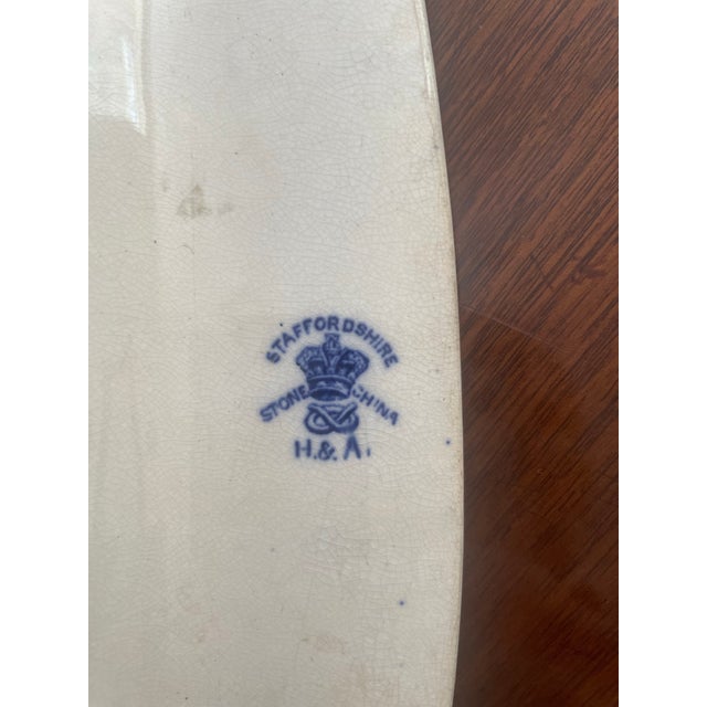 Staffordshire Antique Blue Willow Staffordshire Platter For Sale - Image 4 of 4