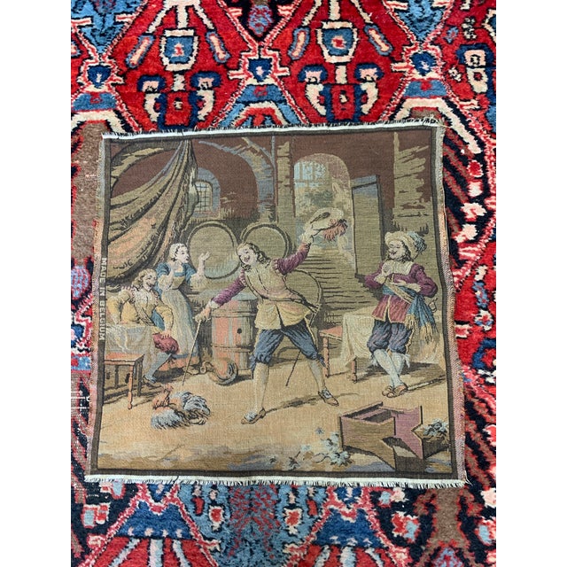 Vintage Belgian Tapestry Wall Hanging – 18th Century Courtly Scene, Made in Belgium For Sale - Image 4 of 7