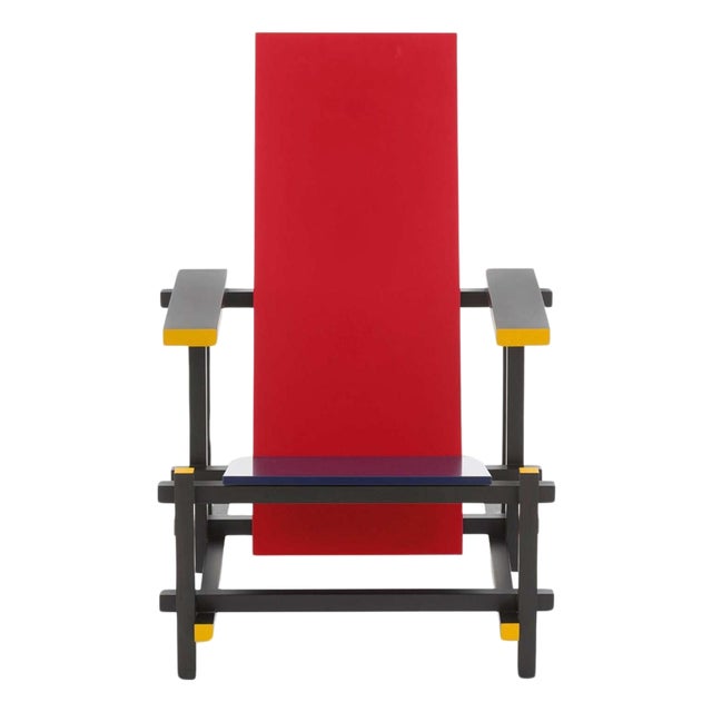 Red and Blue Armchair by Gerrit Thomas Rietveld for Cassina For Sale