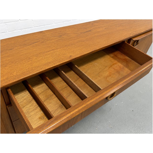 Mid Century Modern Long Teak Sideboard by Elliots of Newbury, Made in England, C. 1960’s For Sale - Image 9 of 17