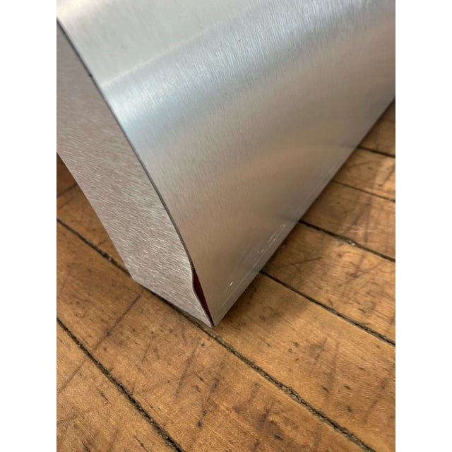 Wood 1980 Chrome Finished Waterfall Coffee Table Style After Karl Springer For Sale - Image 7 of 9