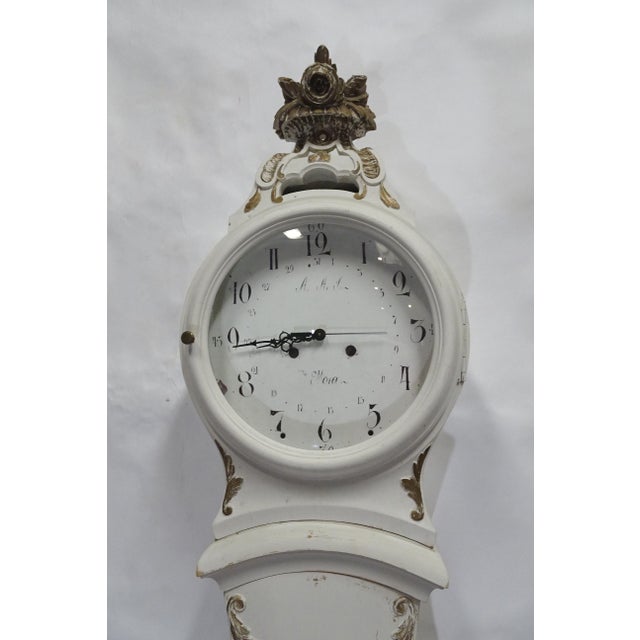 1920s Swedish Mora Clock Rococo Style 100% Original Paint For Sale - Image 5 of 12