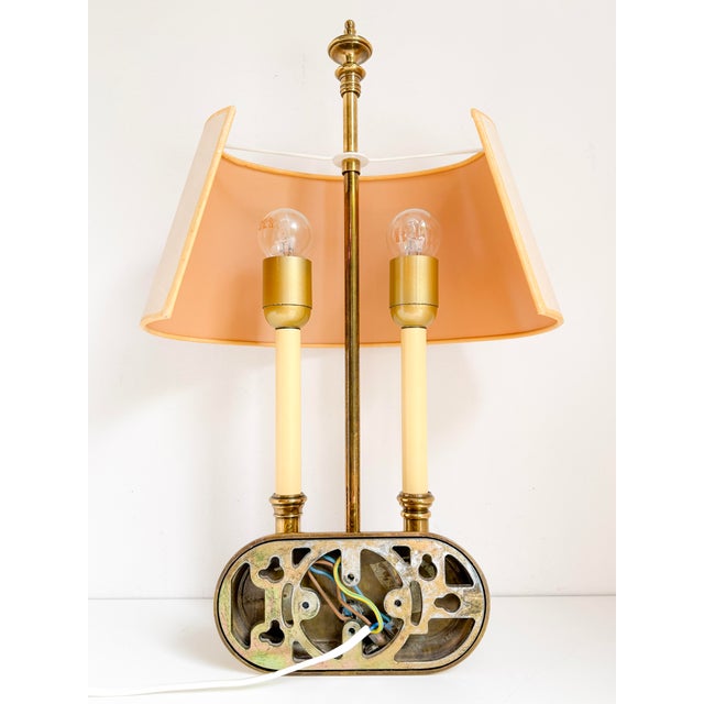 Vintage Neoclassical Brass Wall Lamp with Off-White Shade, 1970s For Sale - Image 16 of 18