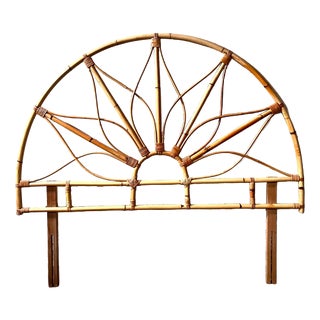 Vintage Bamboo Headboard for Queen Size Bed For Sale