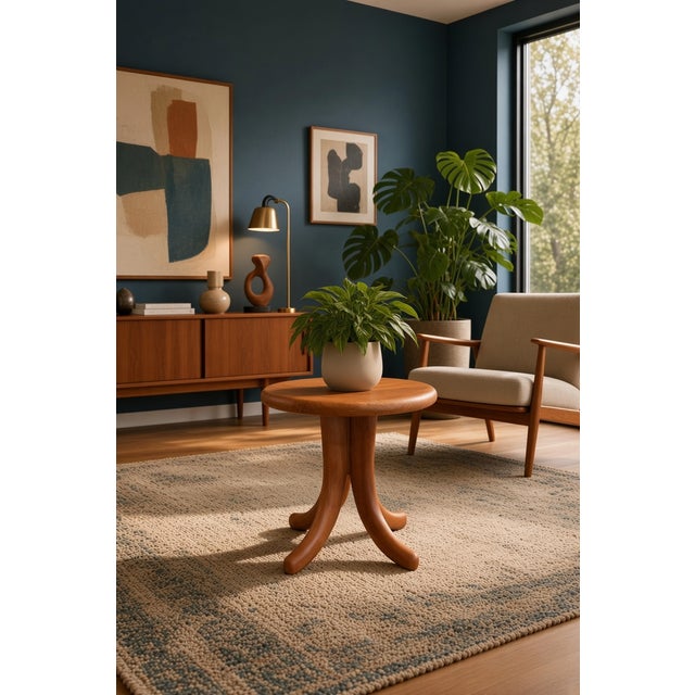 Brown Sculptural Stool in Teak with Bowl Seat from Dyrlund, Denmark, 1960s For Sale - Image 8 of 14