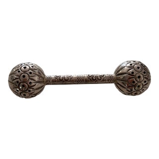 Quality Antique Silver Child's Double Ended Rattle C1880 For Sale