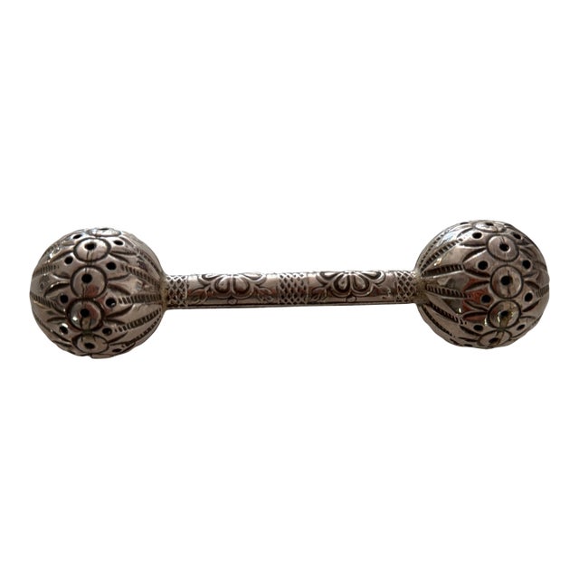 Quality Antique Silver Child's Double Ended Rattle C1880 For Sale