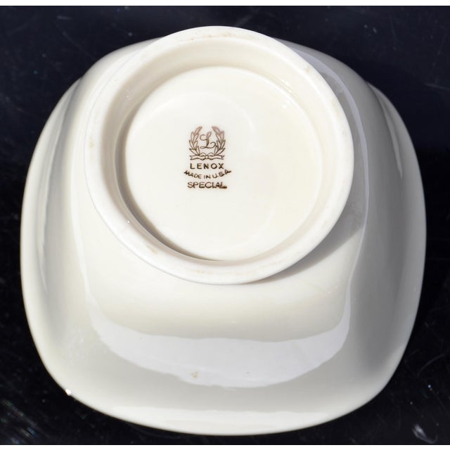 Vintage Square Lenox Special Nut Dish Fine Bone China Porcelain Bowl 24k Gold Trademark For Sale - Image 12 of 14
