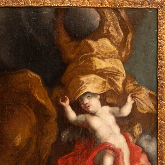 16th Century Austrian Old Master Baroque Oil Canvas Painting Architecture Allegory Cherubs Franz Xaver Karl Palko 1750 For Sale - Image 5 of 12
