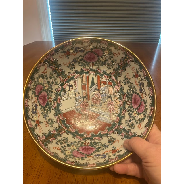Mid 20th Century Vintage Chinese Famille Rose Medallion Bowl With Figural Scenes For Sale - Image 5 of 8