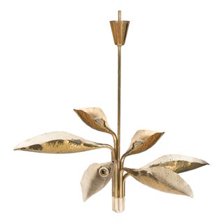 Hammered Brass Pendant Light by Angelo Lelii for Arredoluce, 1950s For Sale