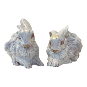 Late 20th Century Mottahedeh Bunny Rabbits Italian Terracotta- a Pair