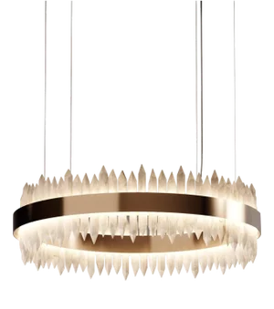 Uranus 2 D60 Round Alabaster Pendant by Alabastro Italiano