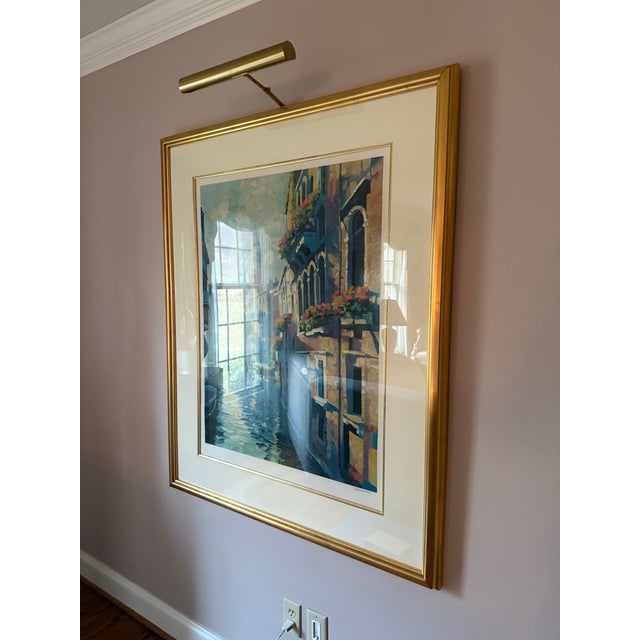 Traditional 1992 Howard Behrens "Morning in Venice" Framed Signed Serigraph on Paper For Sale - Image 3 of 11