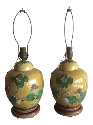 Antique Chinese Ginger Jars Lamps - a Pair