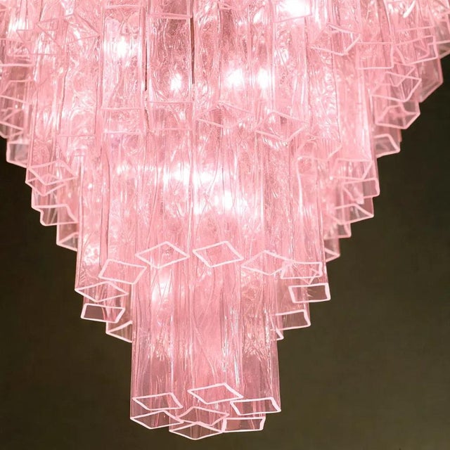 Pink Square Tubes Murano Glass Chandelier by Simoeng For Sale - Image 6 of 7