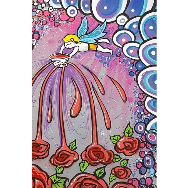 La Pupazza Magic angel Acrylic and spray on paper Signed on the back Dimensions : 70 x 50 cm This piece is attributed to...