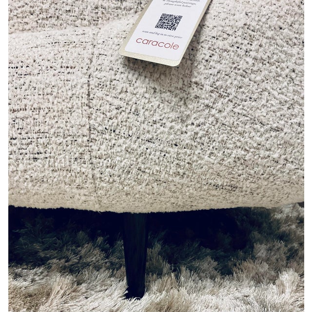 Metal Caracole Modern )Ff-White Chenille Formosa Sofa For Sale - Image 7 of 7