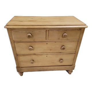 Antique Pine Two Over Two Chest of Drawers From England For Sale