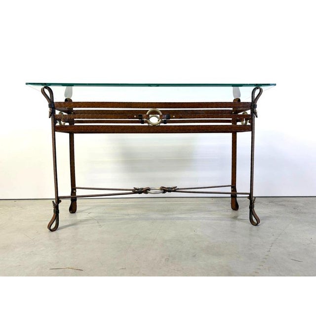 Black Vintage Console Table in Faux Leather, 1970s For Sale - Image 8 of 11